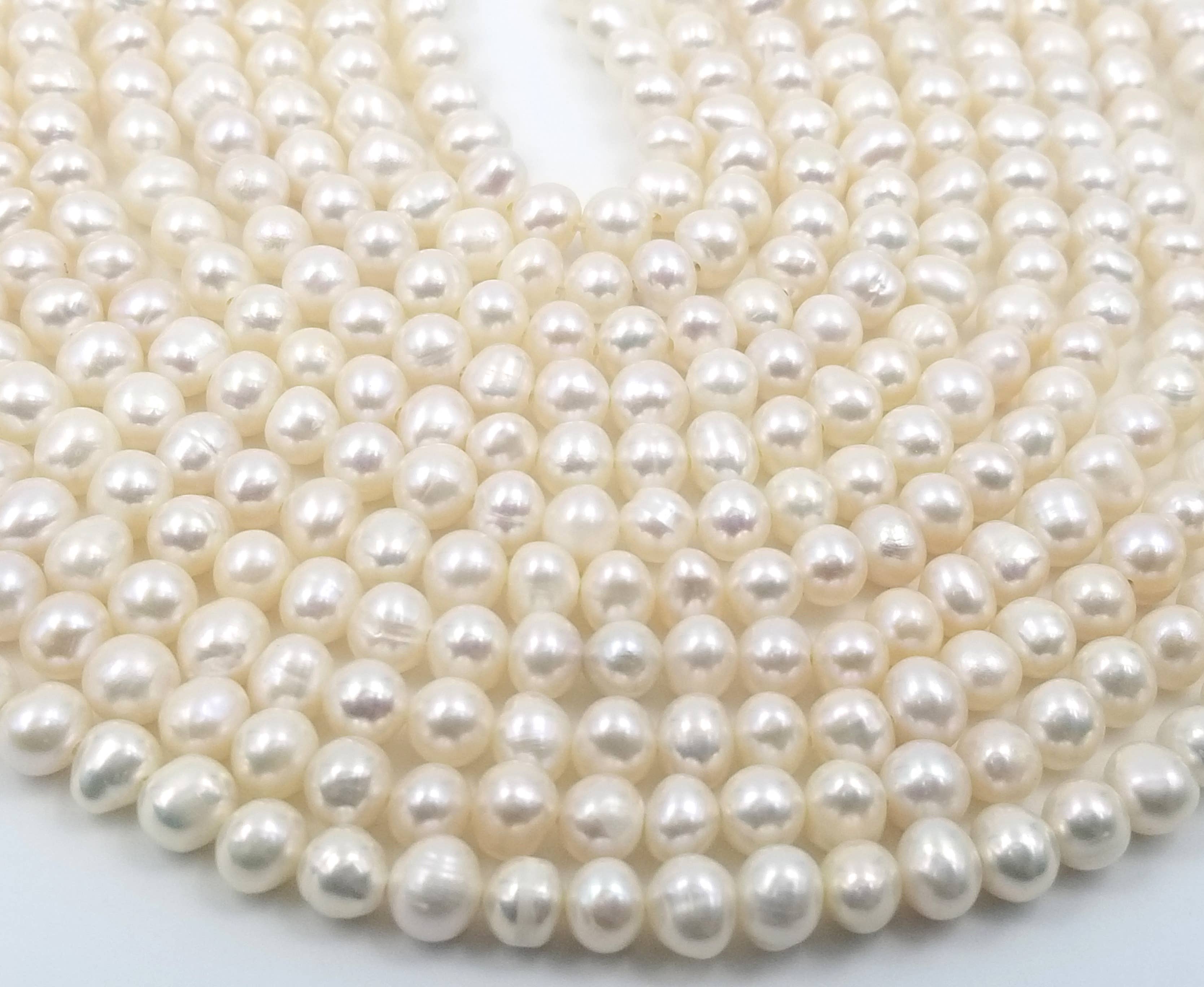 Beads Creation - Vente Perle - Perles de culture d'eau douce blanches en forme de pépite, centrées PRP36612