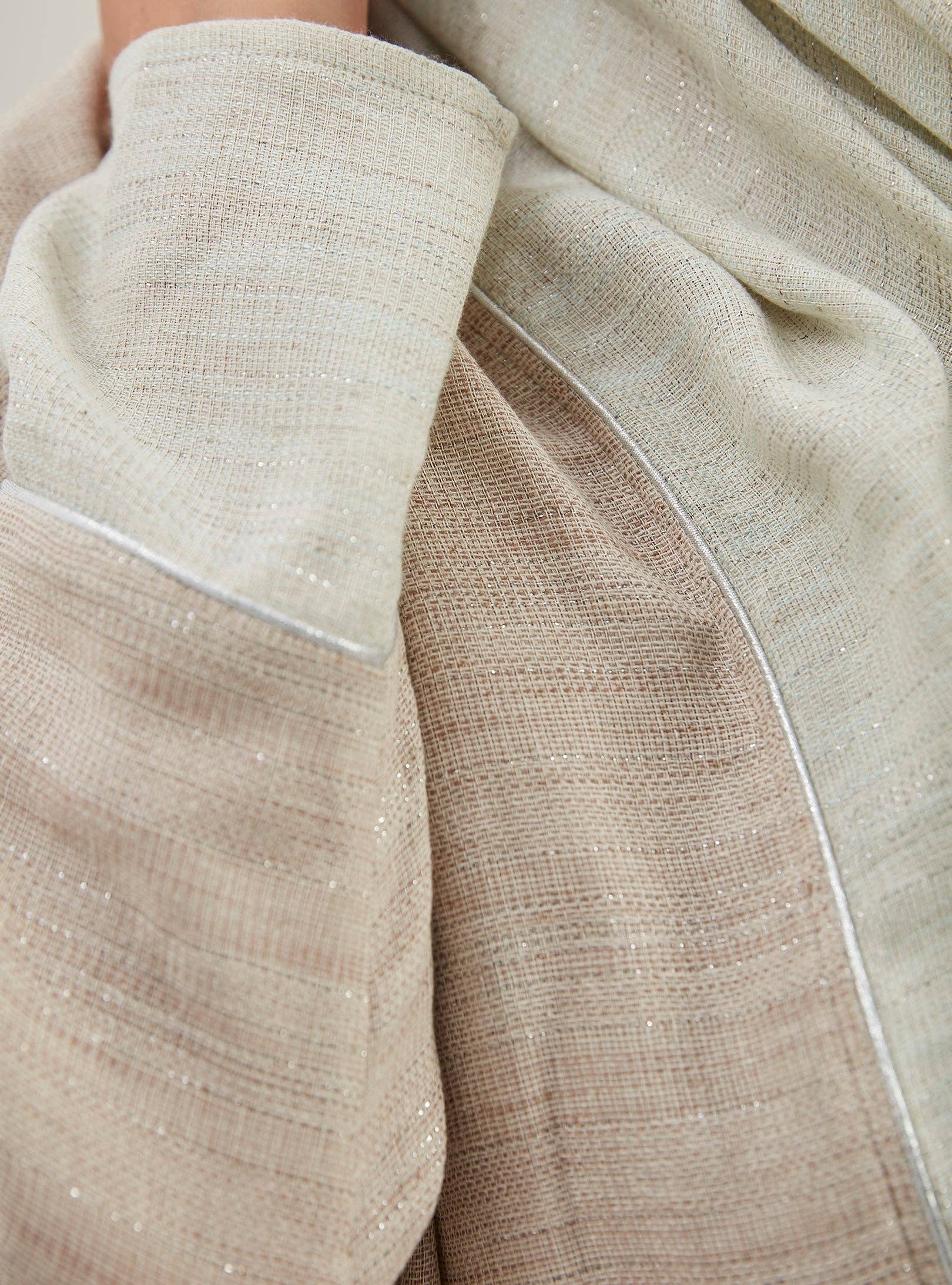 Store WF – wholesale Kaftan – Women's – Linen Cotton Silver Glitter Three Pice Abaya Set13