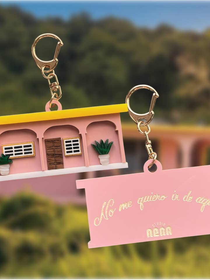 Bad Bunny Casita Keychain Puerto Rico for wholesale by Studio Nena