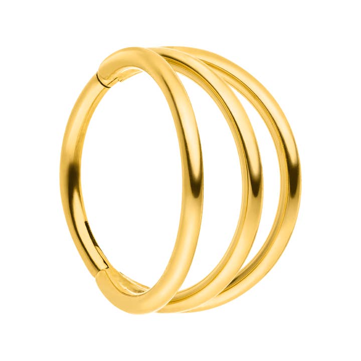 Schmuckgroßhandel - Wholesale Single Earring - Triple Plain Clicker | Titan1