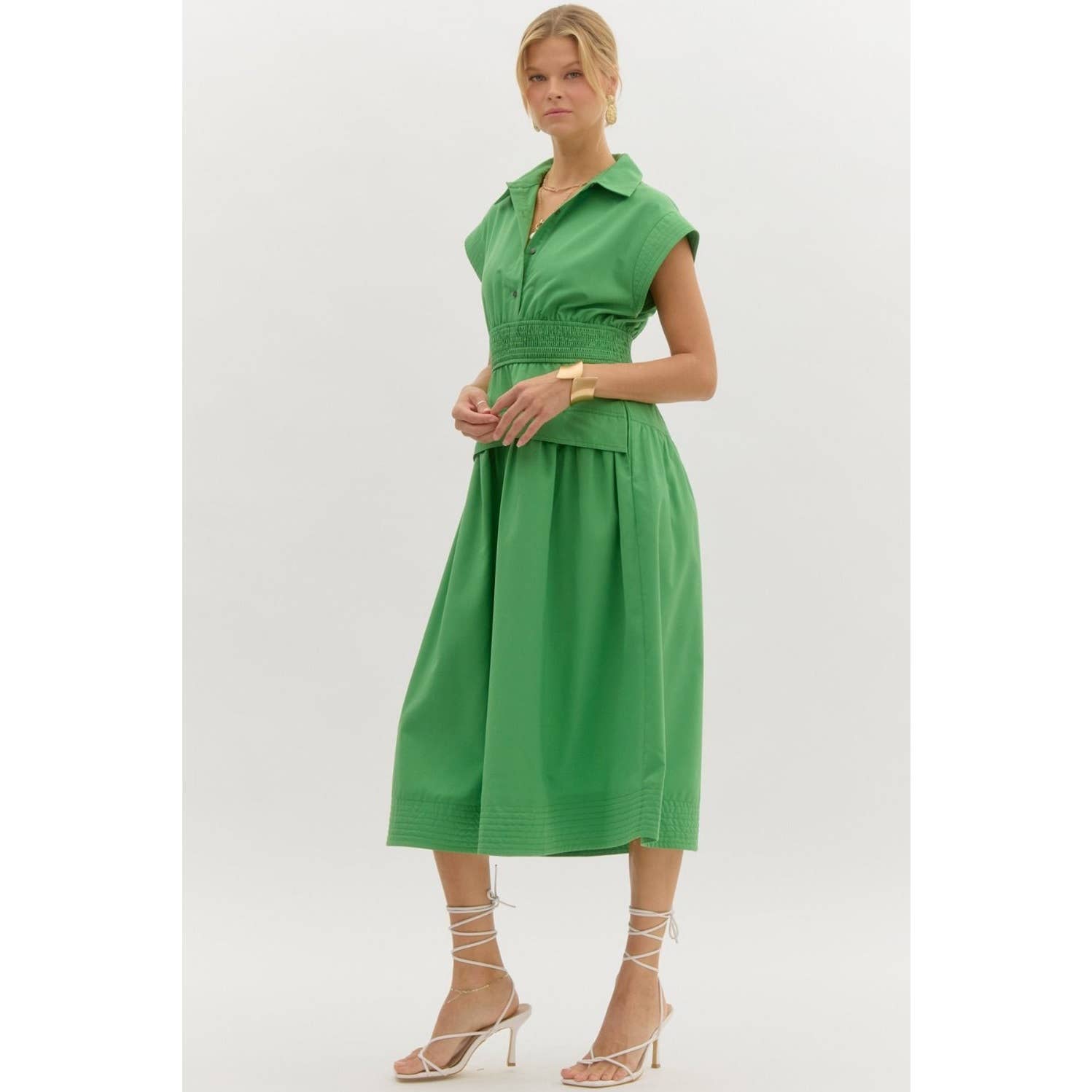 STYLE USA - Wholesale Dress - Women's - Solid cap sleeve midi dress11