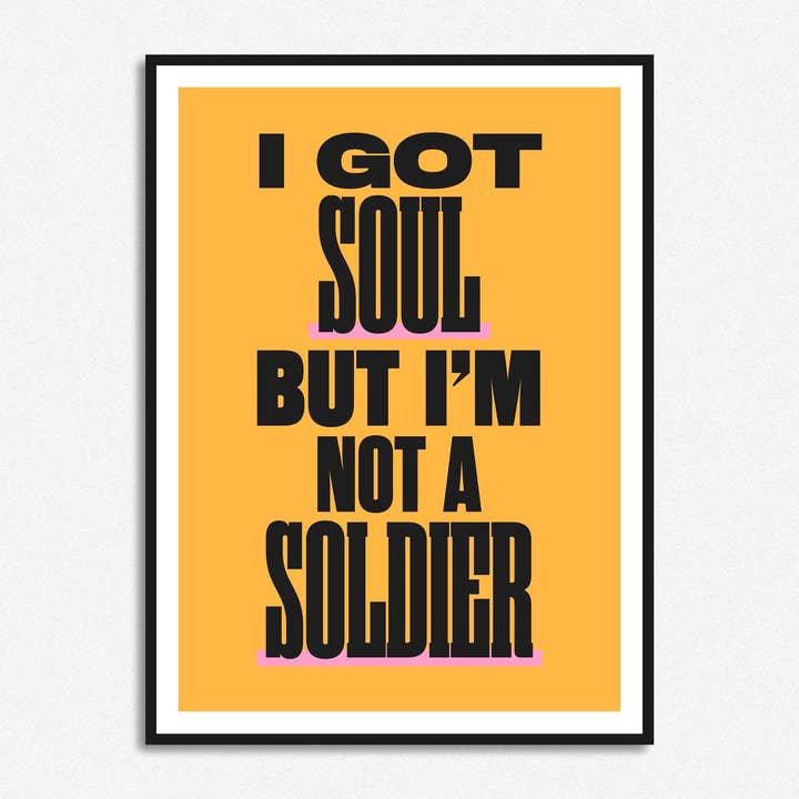 HollieGraphik - Venta al por mayor Ilustración - Impresión «Tengo alma pero no soy un soldado»1