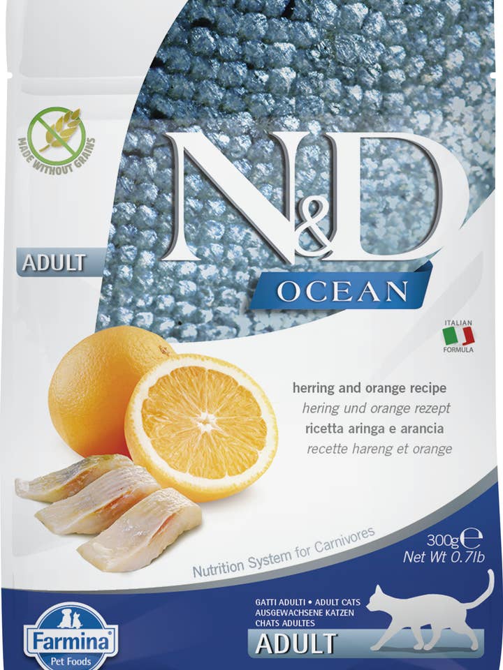 N&D Ocean Kattefoder med sild og appelsin 300 g for engroshandel hos Finest Petfoods