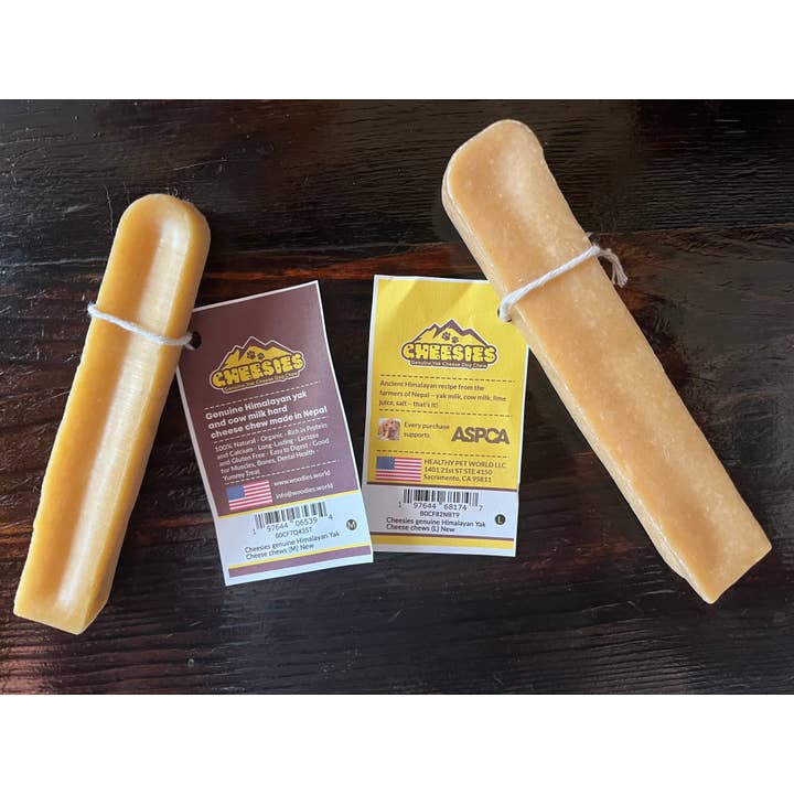 Cheesies genuine yak cheese dog chews for wholesale by Woodies dog chew toys