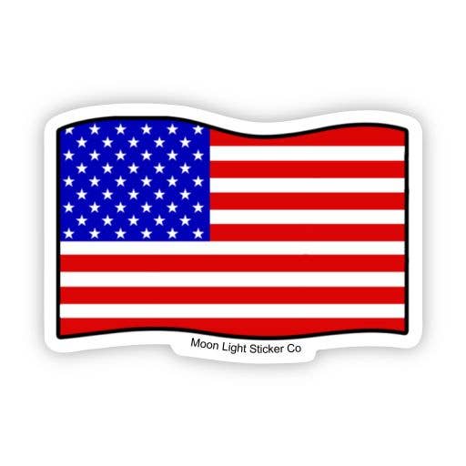 American Flag Sticker for wholesale by Moon Light Sticker Co