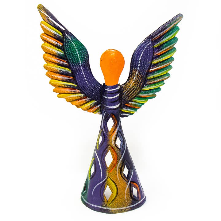 9" Standing Angel Haitian Metal Drum Tabletop Decor for wholesale by Global Crafts