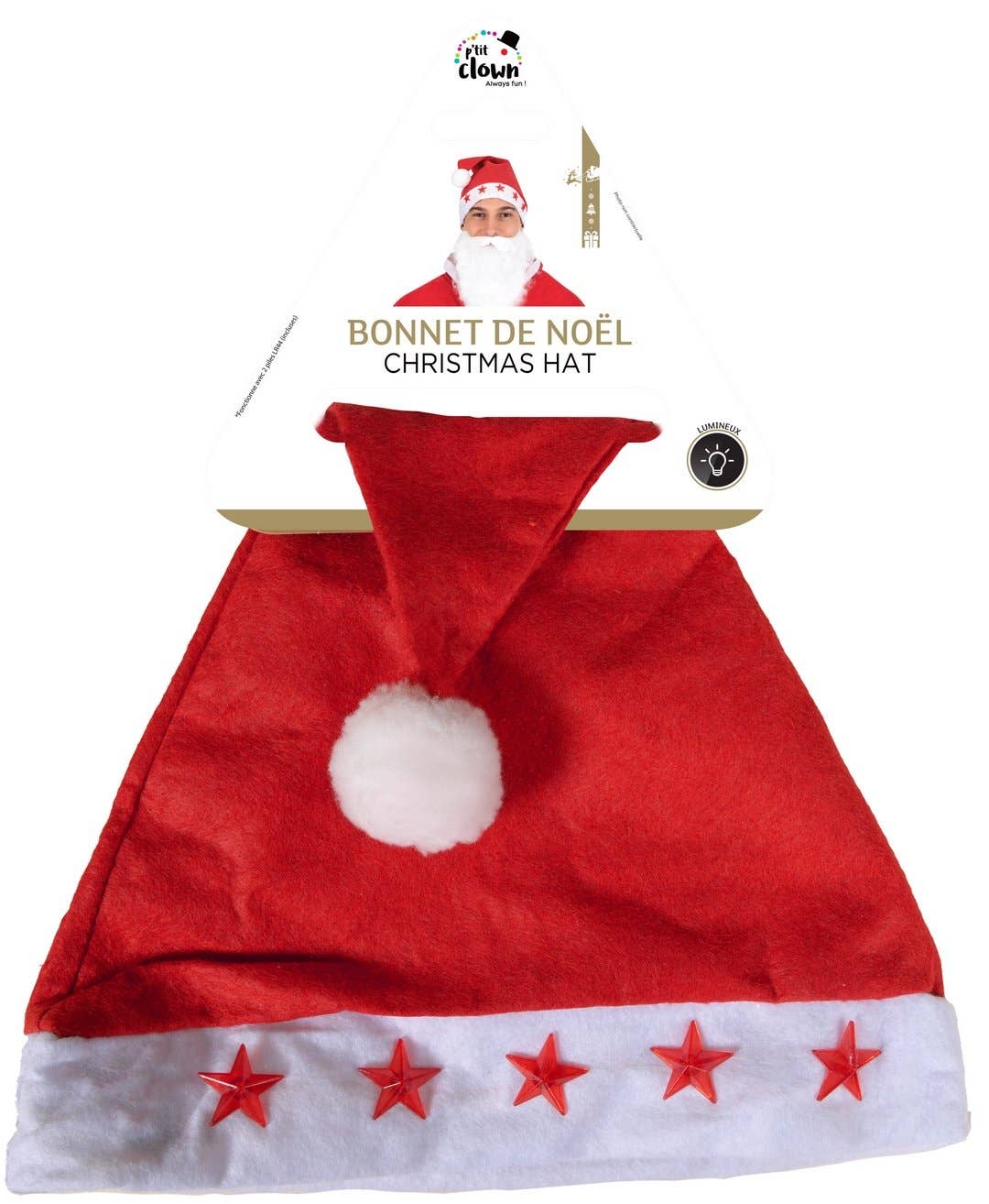 P'tit Clown - Wholesale Christmas Decoration - Christmas Hat - Luminous - Adult1