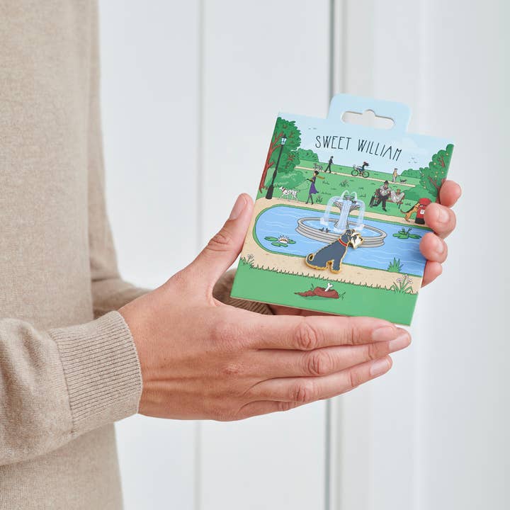 Dog Pin - Schnauzer (Grey) for wholesale by Sweet William Designs