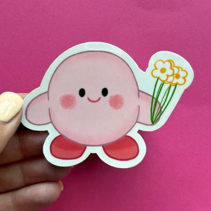 Kirby Flowers Vinyl Waterproof Stickers for Deco for wholesale by Drawn by Ang
