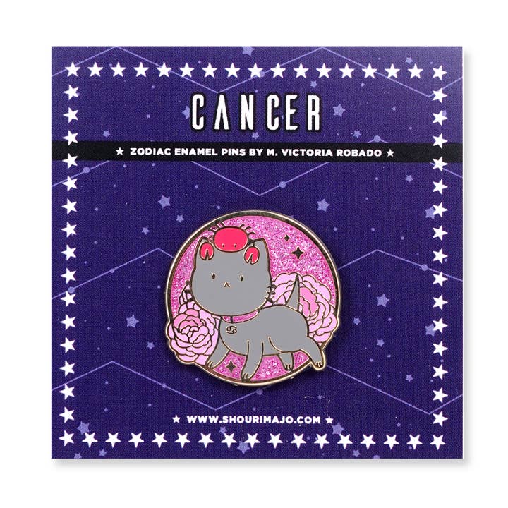 Enamel Pin Zodiac Cancer Kitty for wholesale by SHOURIMAJO