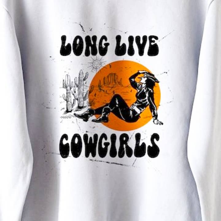 Long Live Cowgirls Western Crew Sweatshirt for wholesale by Peach Closet