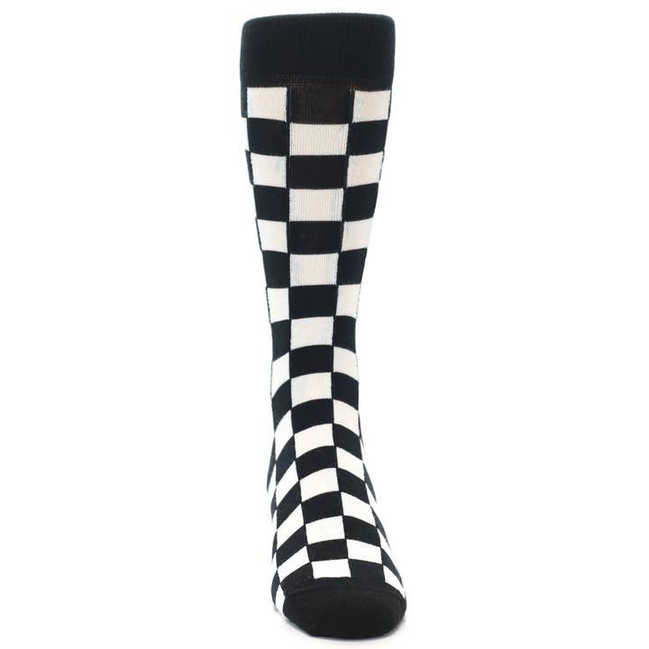 Statement Sockwear - Wholesale Socks - Men's - Black White Checkered Men's Dress Socks