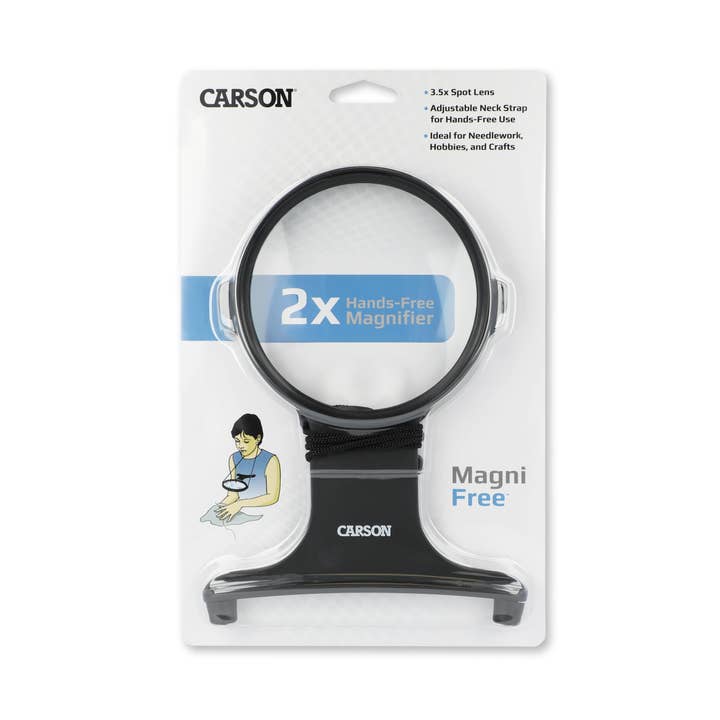 Carson EU - Wholesale Magnifying Glass - MagniFree 2x Power with 3.5x Spot Lens2