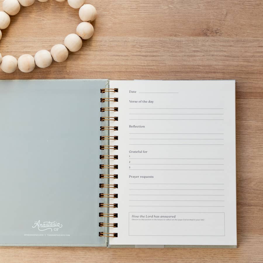 The Anastasia Co – Großhandel Tagebuch – Gebetstagebuch - Grünes Leinen1