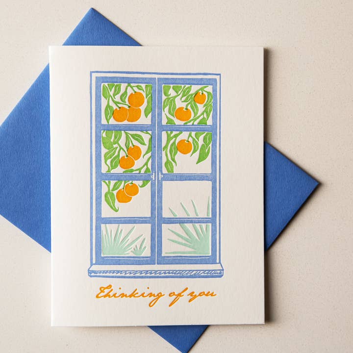 Bungalow 36 - Wholesale Thinking of You Card - Thinking of you - Hand Illustrated Letterpress Card