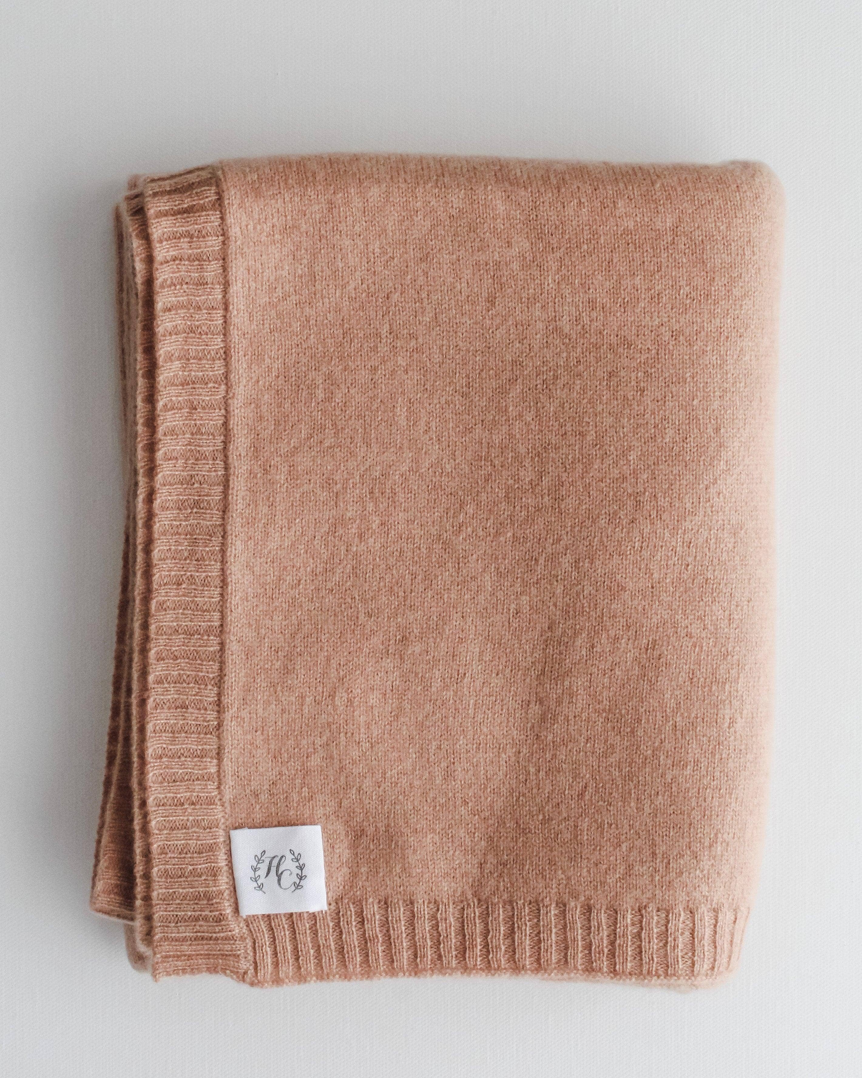 Heirloom Cashmere - Wholesale Bedding Blanket - Kids & Baby - Cashmere Plain Knit Baby Blanket - Cinnamon0