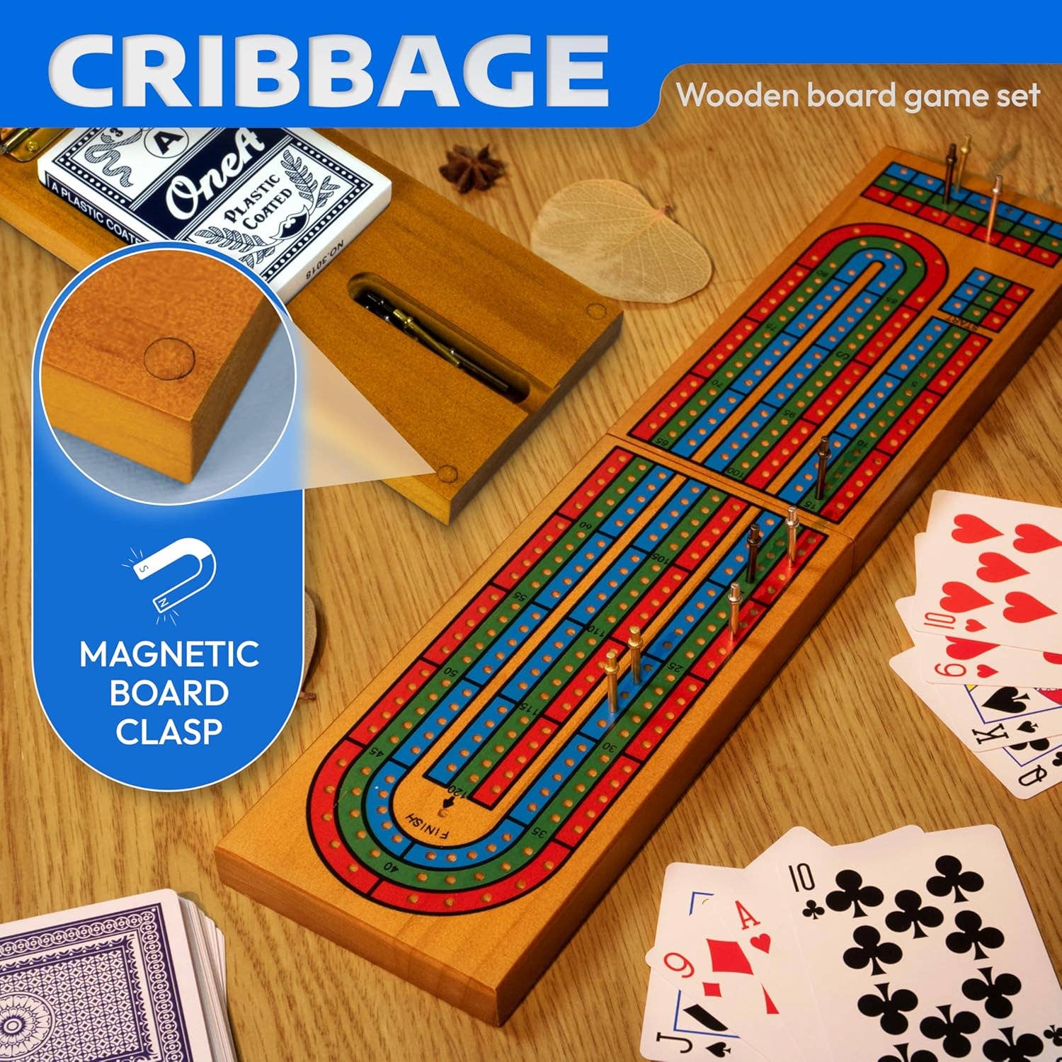 Queensell - Wholesale Board Game - Cribbage Board Game Set with Storage1