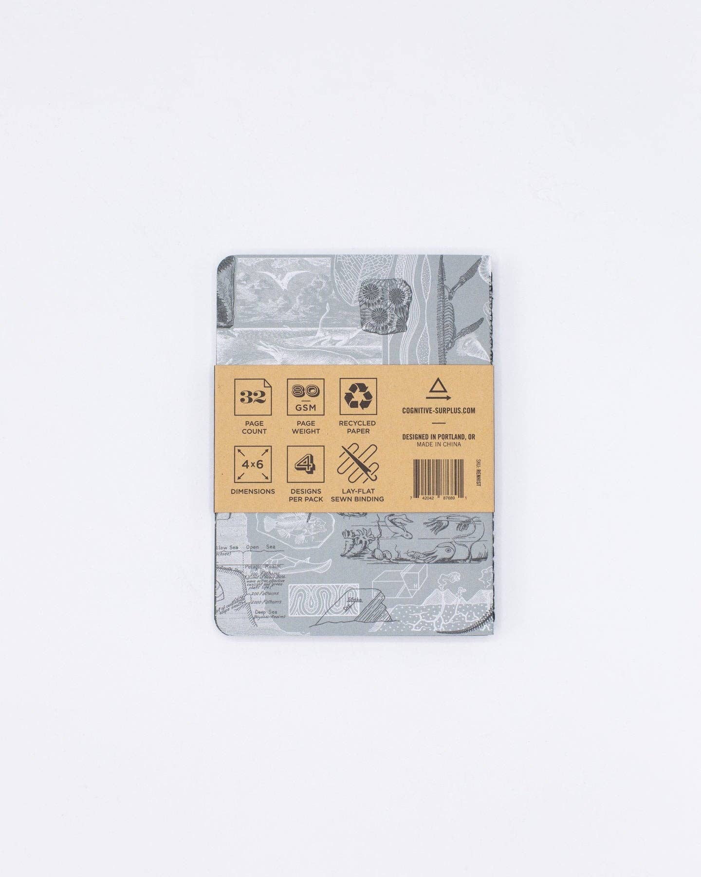 Cognitive Surplus EU - Wholesale Notebook - Natural History Pocket Notebooks 4-pack (Case of 4)2