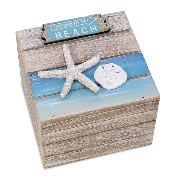 Nautical Decor - Blue Wave Jewelry Box Large for wholesale by Cota Global