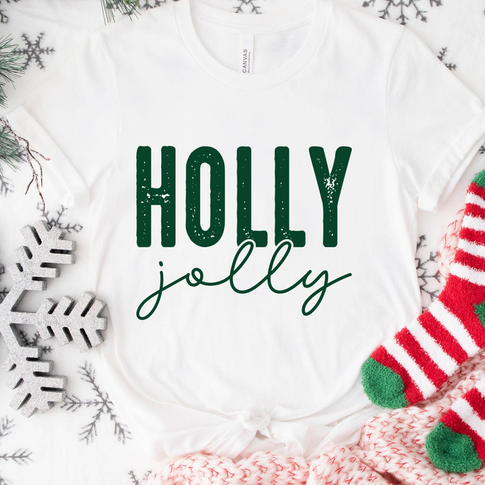 Epic Life  - Designed - Wholesale Screen Printed T-Shirt - Women's - Holly Jolly Shirt or Sweatshirt – Christmas Holiday Top – S-4XL Plus Size – Multiple Colors4