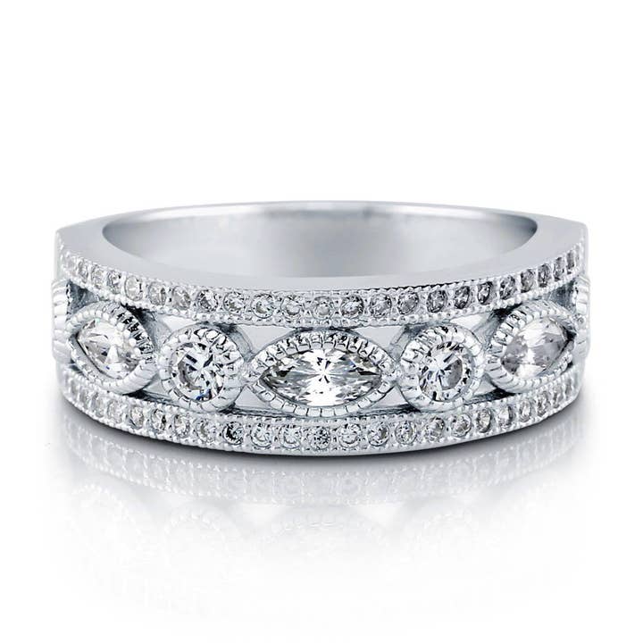 BERRICLE Sterling Silver Art Deco Bezel CZ Eternity Ring for wholesale by BERRICLE