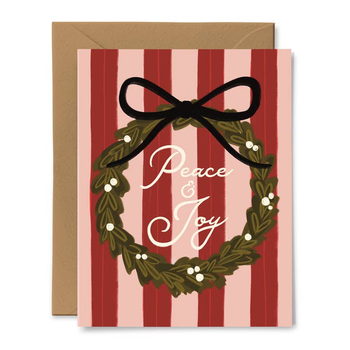 Peace and Joy Card for wholesale by Pink Pigeon Studio