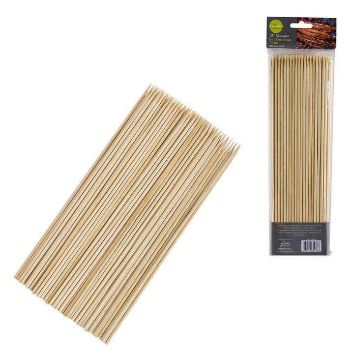 Luciano Gourmet - Wholesale Skewer - L.Gourmet 100-pc 10"/12" Bamboo Skewers,pvc bag1