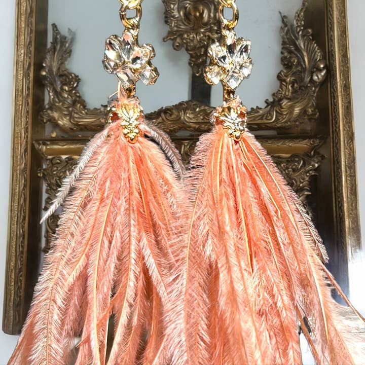 Gilded Age Feather Earrings for wholesale by Supr Nova Wrists