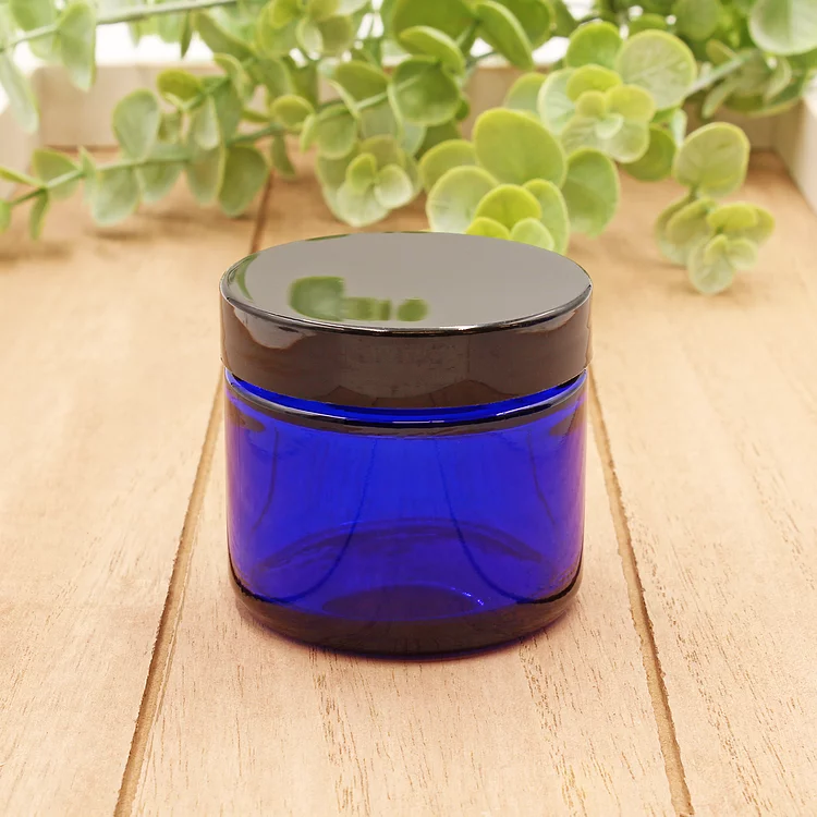 Matrix Aromatherapy - Wholesale Apothecary Jar - 2oz Blue Glass Jar1