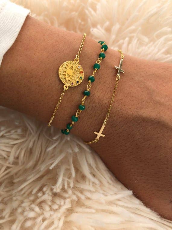 Evil Eye Bracelet, Gold Bracelets, Sterling SIlver 925 for wholesale by Christina Christi
