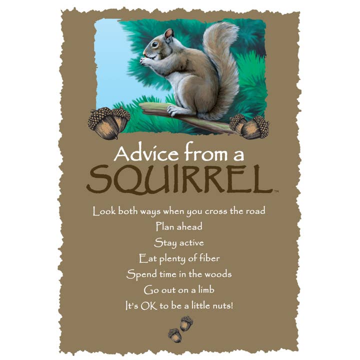 Advice from a Squirrel Carte de vœux - Blanche pour la vente par Advice for Life by Your True Nature