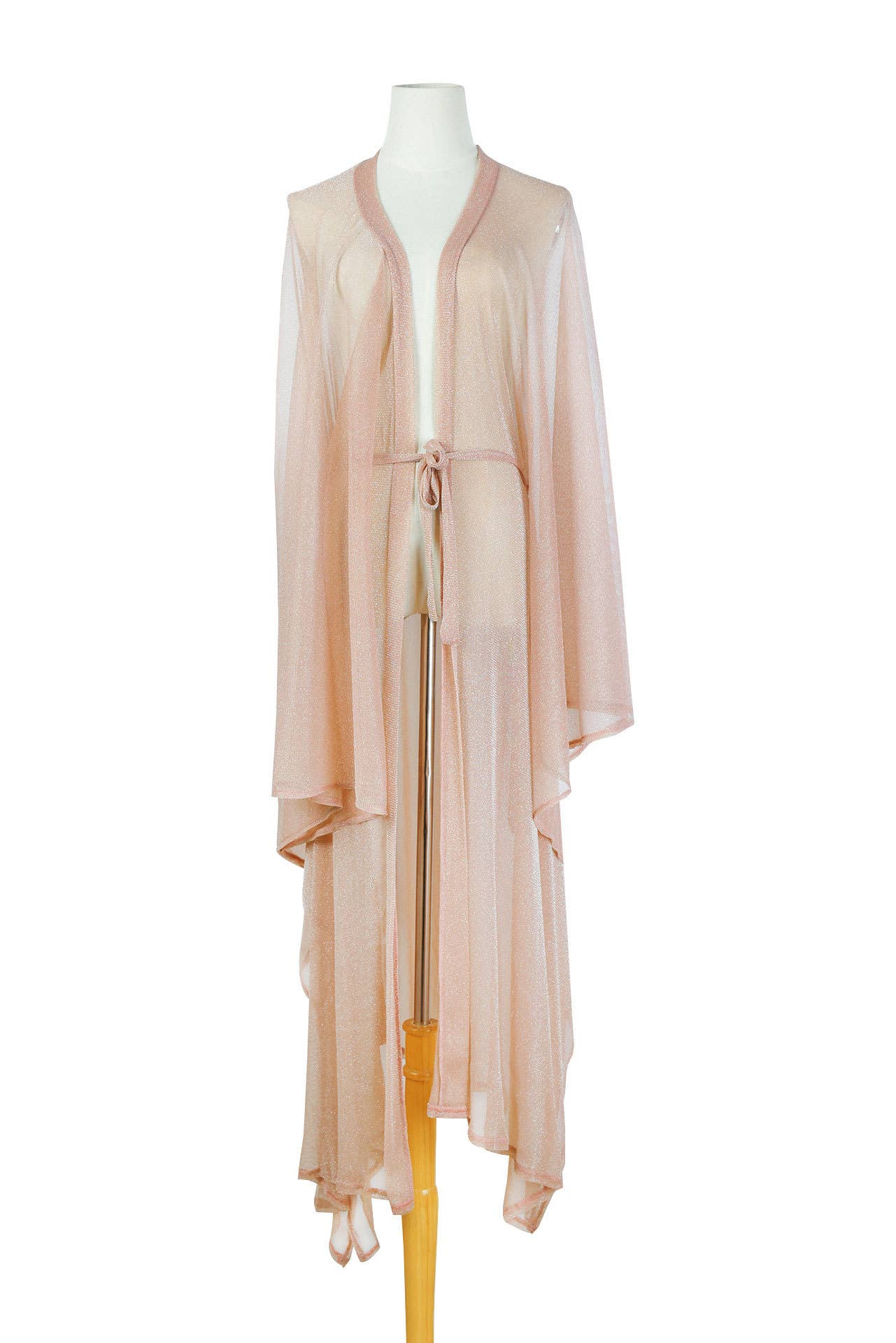 Rosa Clothing - Wholesale Swim Cover Up - Women's - Rose Gold Sparkle Sheer Kimono Beach Bikini CoverUp Robe7