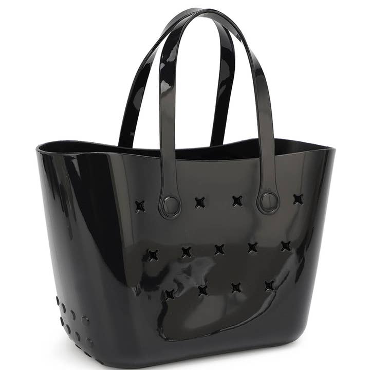 Bestto - Wholesale Tote Bag - Women's - TRENDY SMALL JELLY RUBBER TOP HANDLE CHIC TOTE BAG