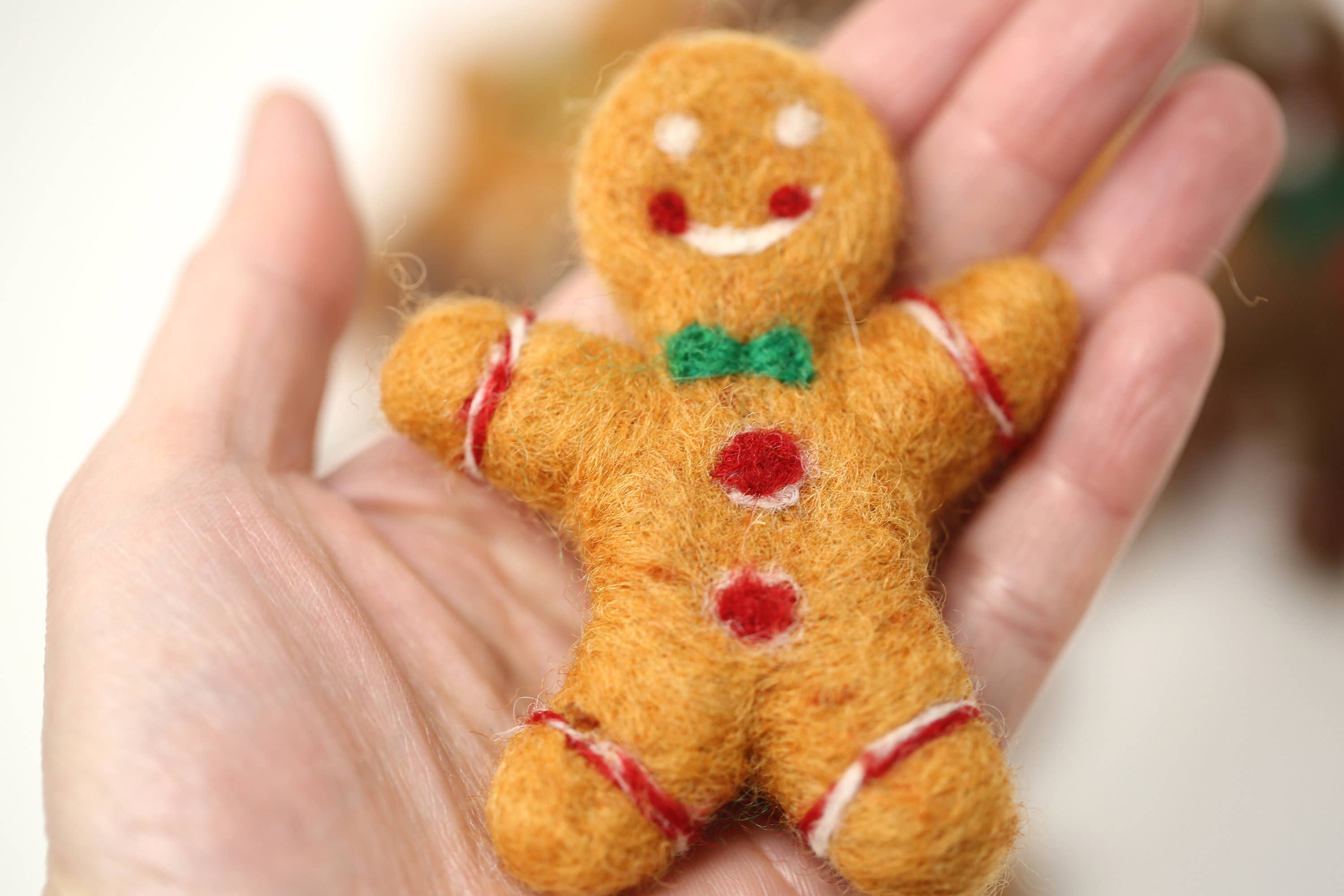 The Felt Pod - Wholesale Christmas Decoration - Felted Gingerbread Man Christmas Decoration7