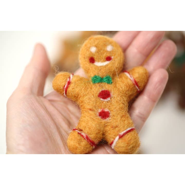The Felt Pod - Wholesale Christmas Decoration - Felted Gingerbread Man Christmas Decoration7