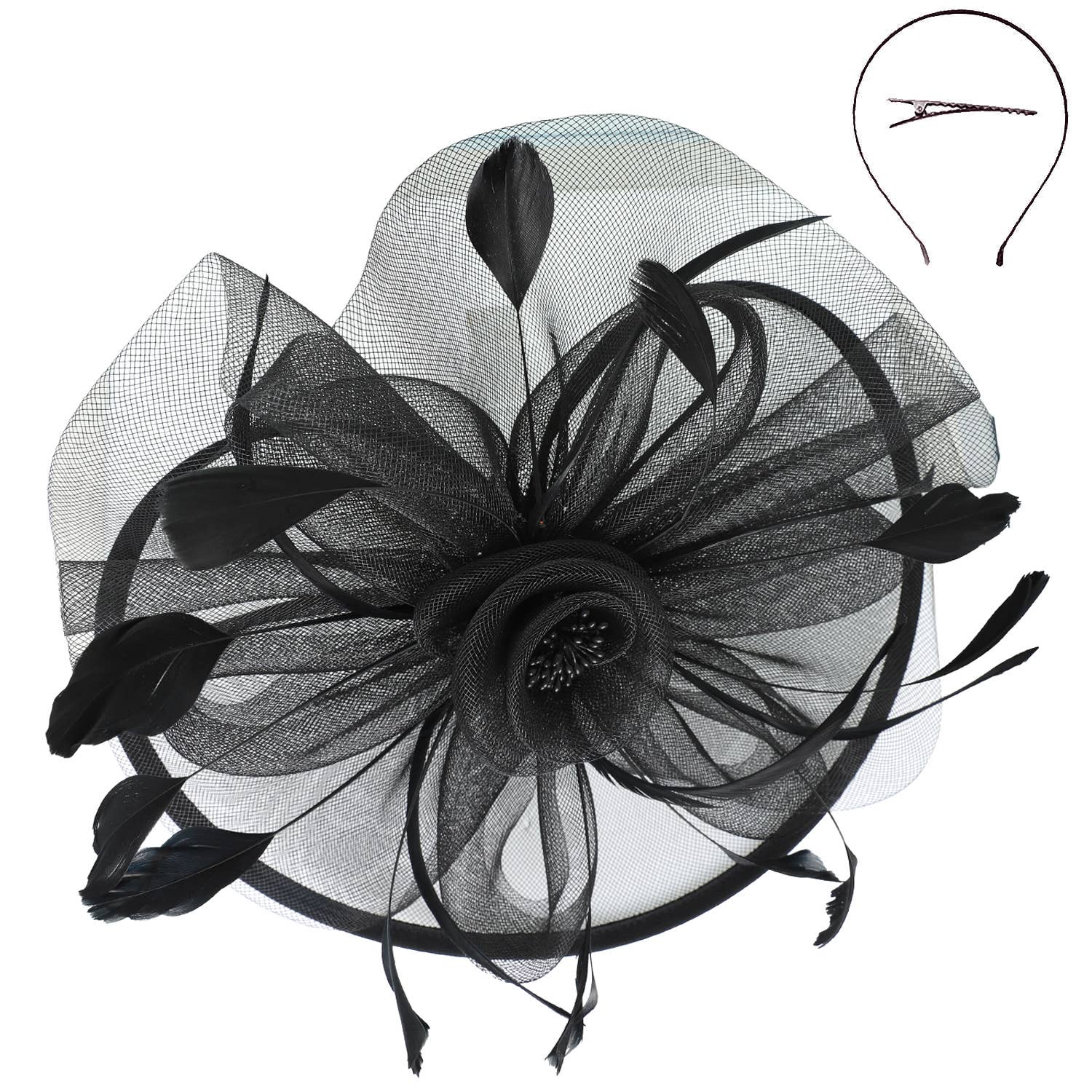 SP Sophia Collection - Vente Chapeau bibi – femme - Fascinateur à ruban floral en organza 0