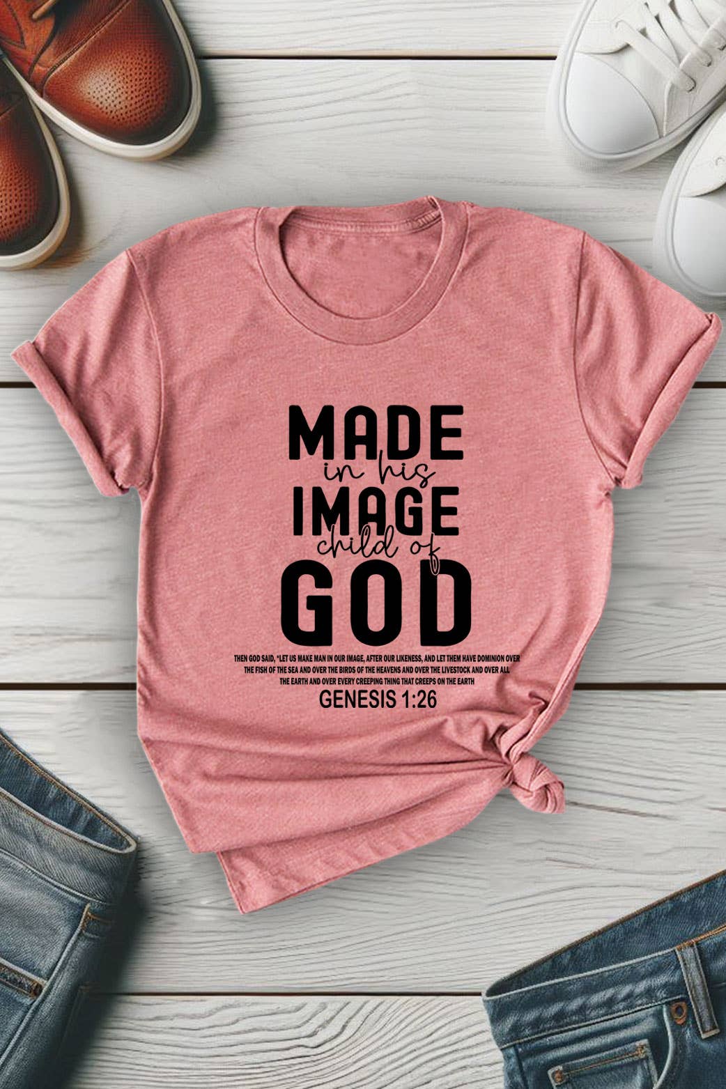Top Avenue - Wholesale Screen Printed T-Shirt - Women's - Made in His Image Child Of God, Unisex Round Neck T-Shirt8