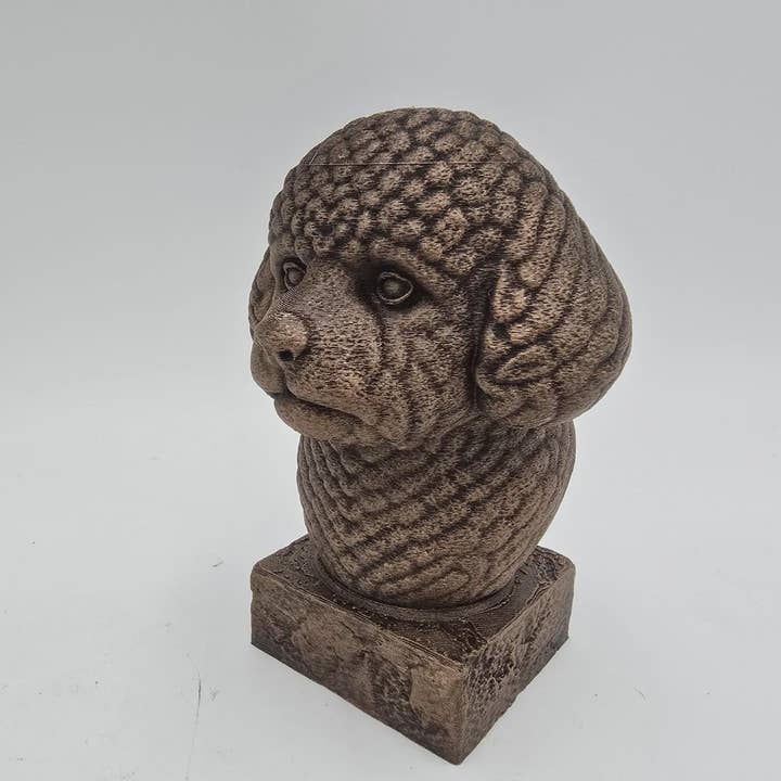 Bust of a Bison Frise dog statue - home decor dog lover handpainted ornament for wholesale by 3DijkstraFinds