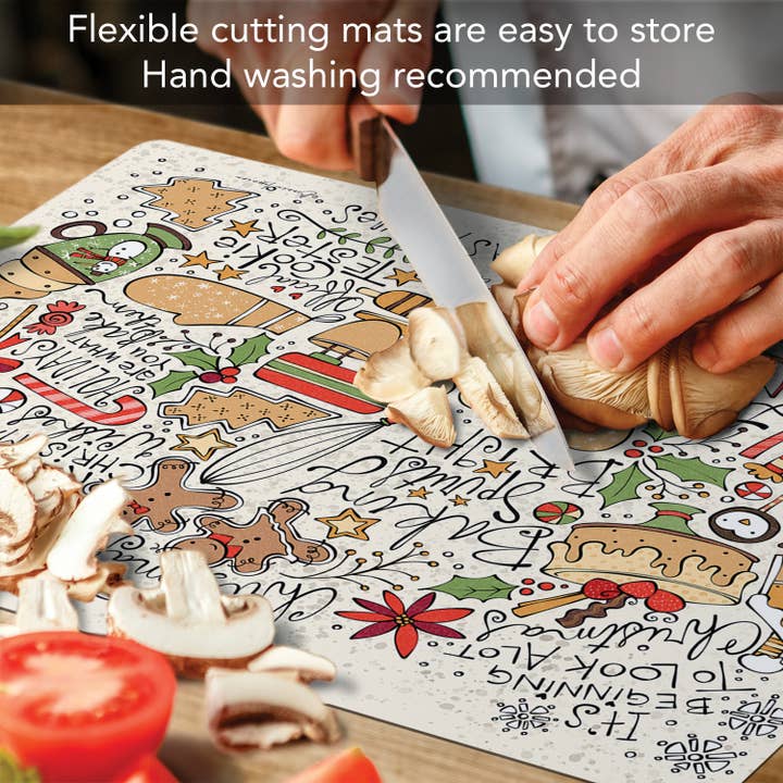 CounterArt/Highland Home/Thirstystone/CoasterStone - Wholesale Cutting board - "Christmas Toss" Designer Flexible Cutting Board Mat4