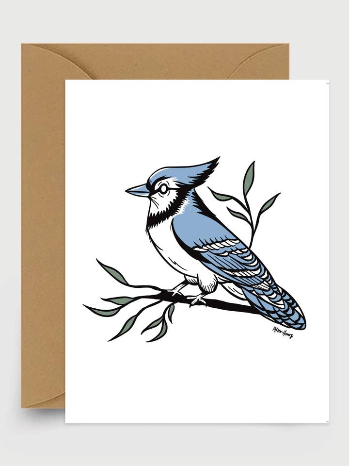 Blue Jay Bird - Card for wholesale by After Hours Creative