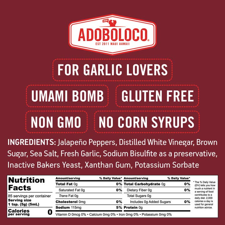 Adoboloco - Wholesale Hot sauce - Adoboloco Garlic Gurl Sriracha RED Hot Sauce - 12oz5