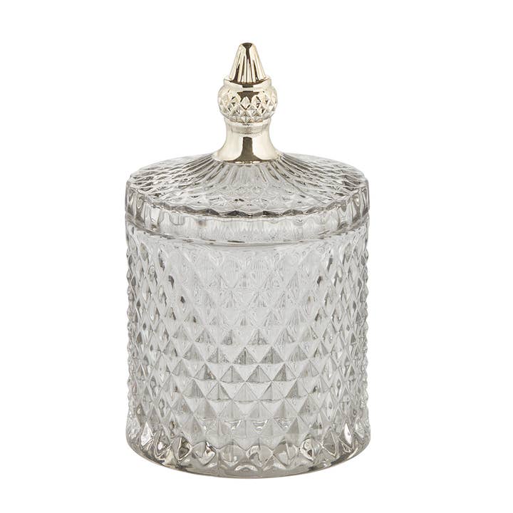 Artisan Faceted Glass Trinket Jar - 17.5cm for wholesale by Decor Petit