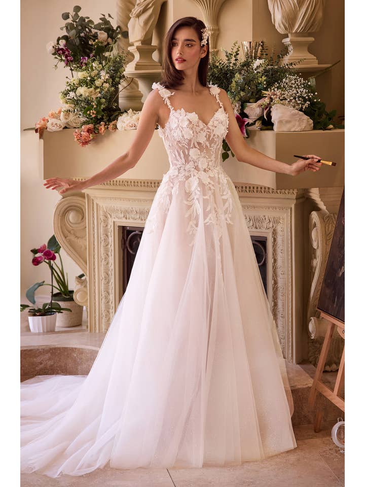 Off White Nude LACE APPLIQUED A-LINE TULE WEDDING DRESS
for wholesale on Faire