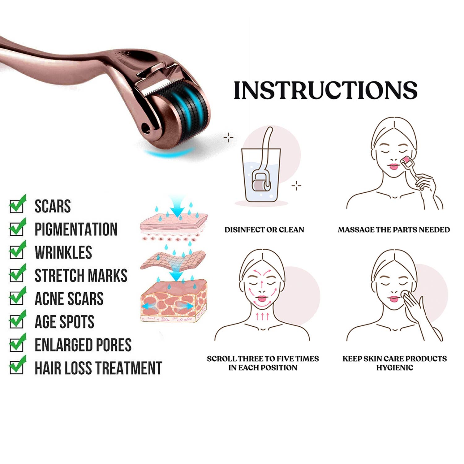 seeboo - Vente Appareil électrique pour soins de la peau - OUTIL FACIAL DE MICRO-AIGUILLES POUR PEAU NOUVELLEMENT NÉE2