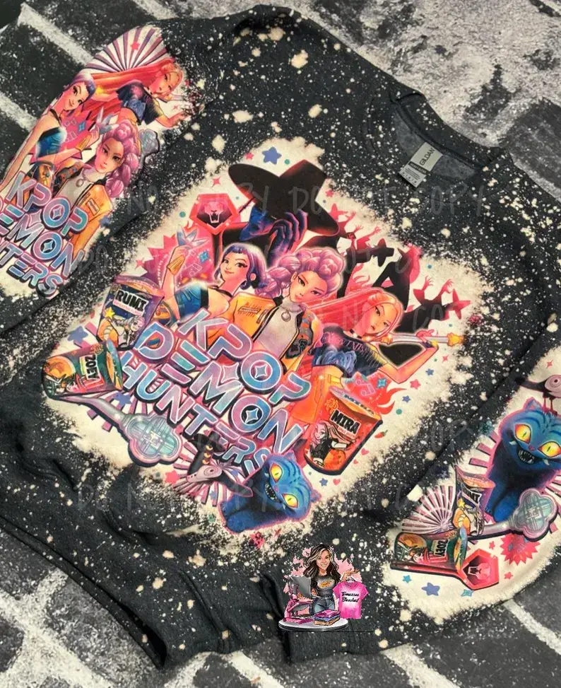 Tennessee Bleached - Wholesale Graphic Sweatshirt - Women's - K Pop Demon Hunters | Bleached Sweatshirt1