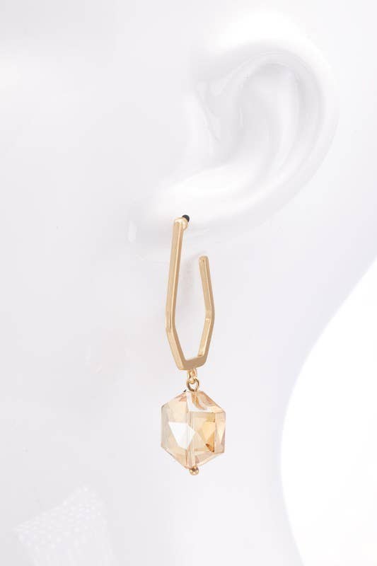 Urbanista - Wholesale Dangle Earrings - *Special* Steel Teardrop Faux Stone Earrings2