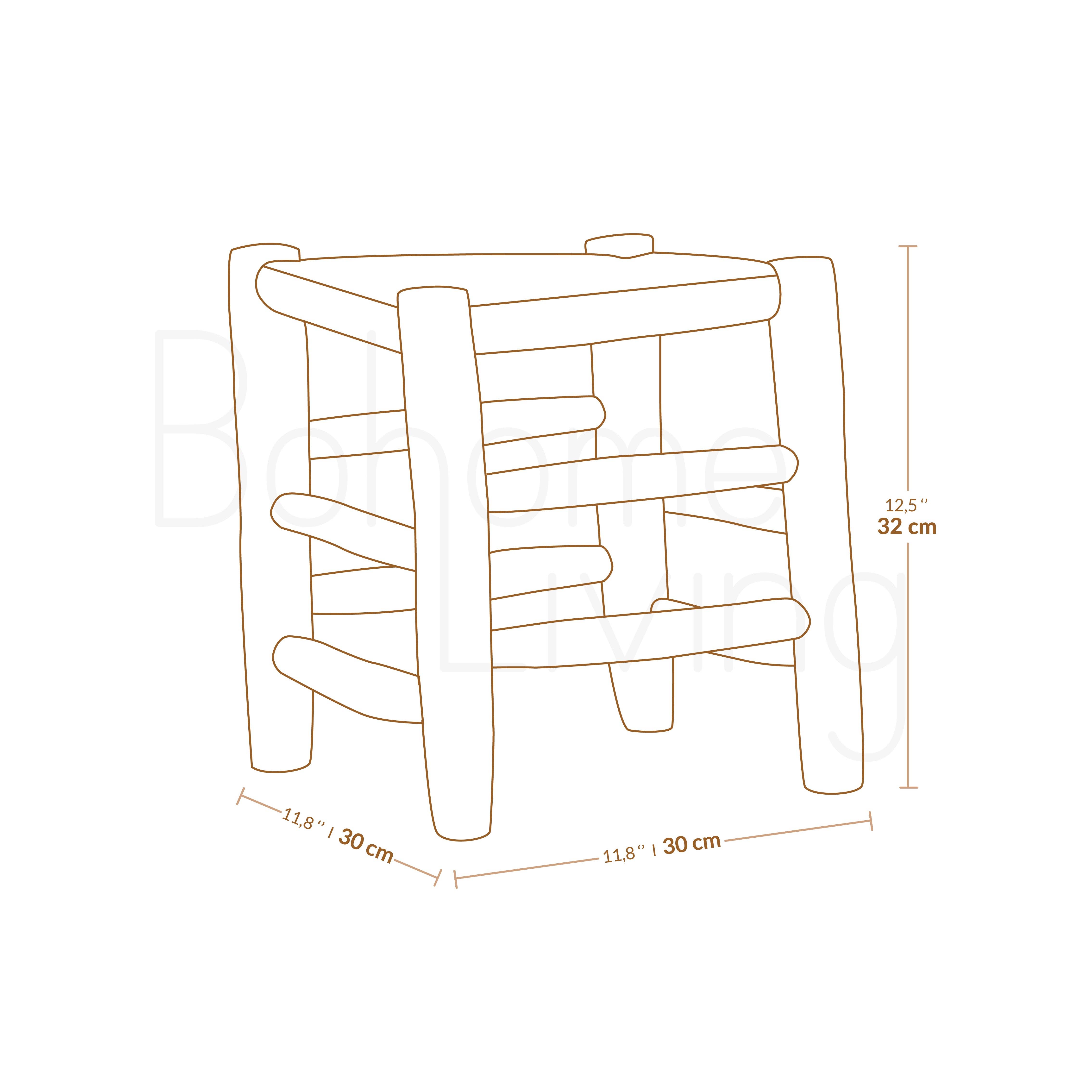 Bohome Living - Venta al por mayor Taburete - Taburete marroquí de madera3