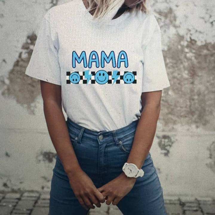 MAMA sorriso a quadretti per la vendita all'ingrosso da parte di LeeAnn’s Custom shirts & more
