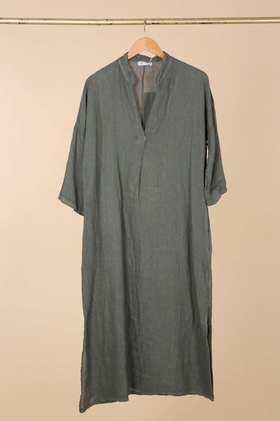 la maison des fibres naturelles – wholesale Klänning - Dam – Lång klänning med tunisisk krage 29340 i 100 % linne24