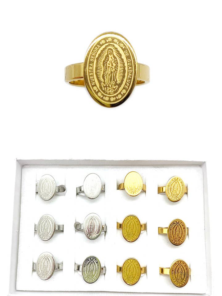 Anello in Acciaio Inossidabile Vergine di Guadalupe per la vendita all'ingrosso da parte di Lucylou Collection